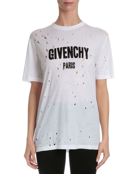 givenchy distressed t-shirt|Givenchy distressed logo t shirt.